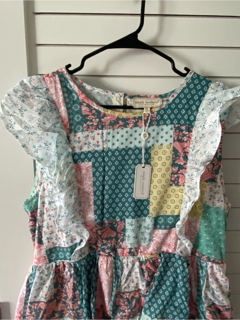 Simply Southern Hailey Quilted Pattern Dresses Pink and Blue Cottagecore NWT - Picture 3 of 10